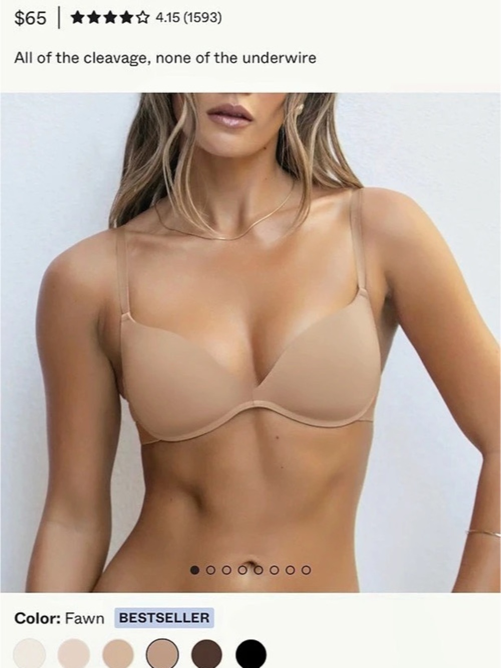 Pepper Zero-G Wirefree Lift Up Bra in Fawn NWOT